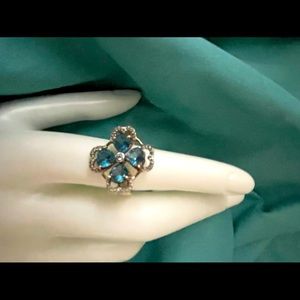 London blue & white topaz ring